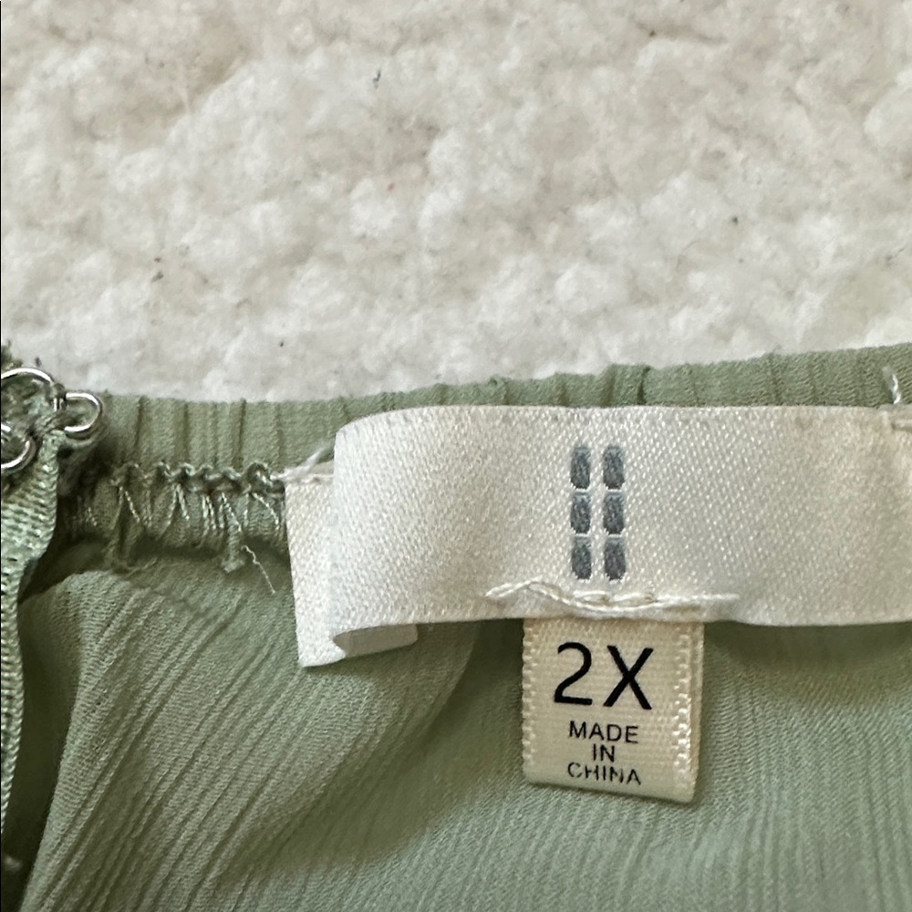 Unbranded chiffonAsymmetrical Wrap Midi Dress in Sage Green Women’s 2X Party - Picture 4 of 9